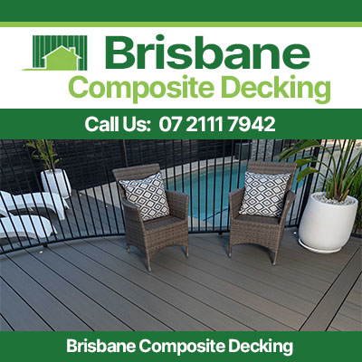 Composite decking in Brisbane with modern grey boards and outdoor furniture setting
